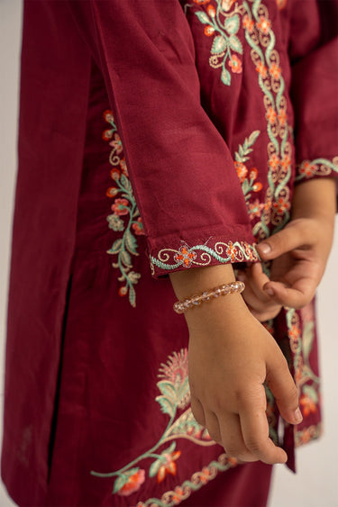 2 Pc Cambric Dyed Embroidered Suit For Girl - Prime Point Store