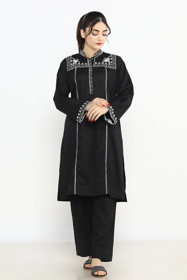 2 Pc Cambric Embroidered Stitched Suit - Prime Point Store