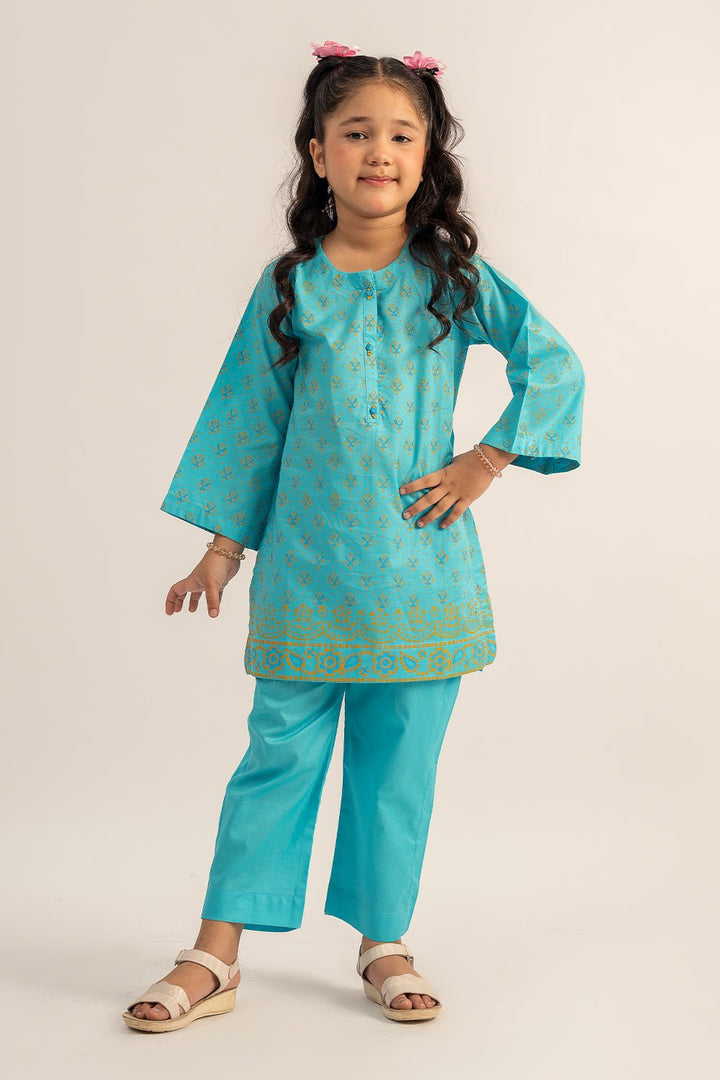 2 Pc Cambric Printed Co - ords Suit For Girl - Prime Point Store