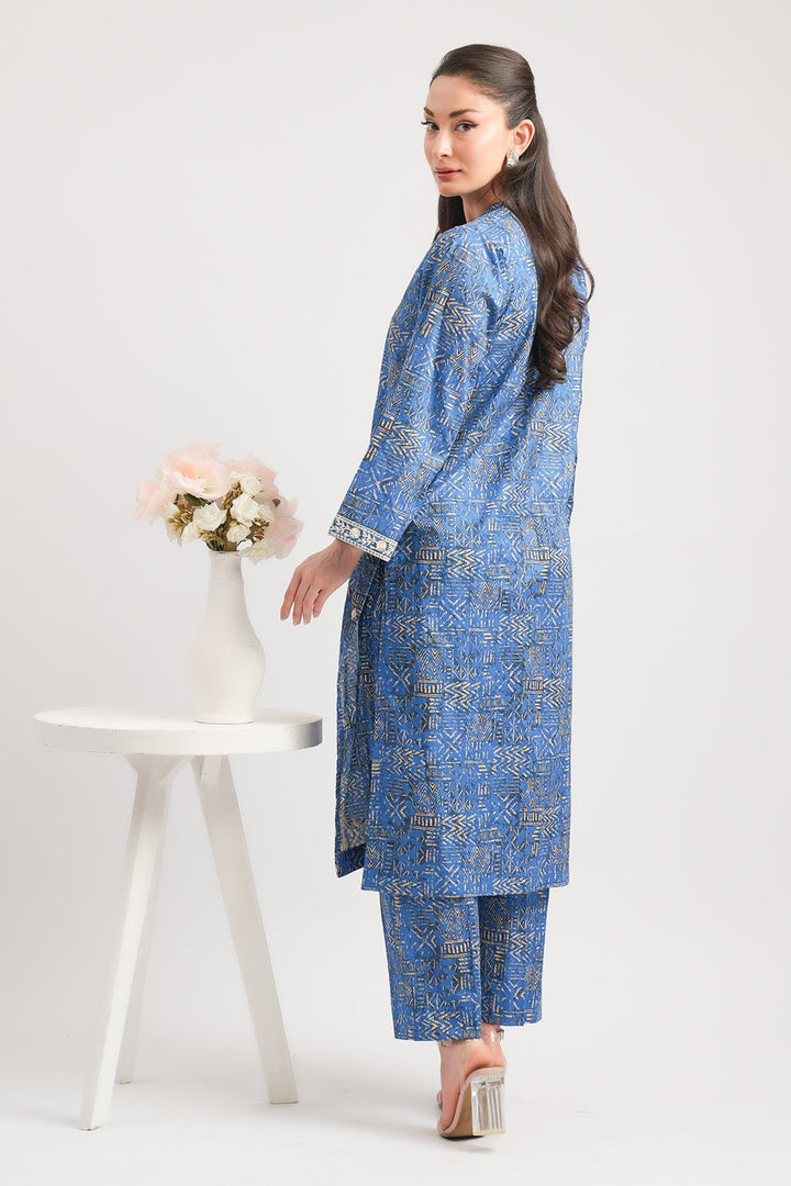 2 Pc Cambric Printed Embroidered Stitched Suit - Prime Point Store