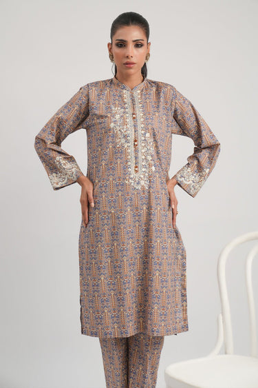 2 Pc Cambric Printed Embroidered Stitched Suit - Prime Point Store