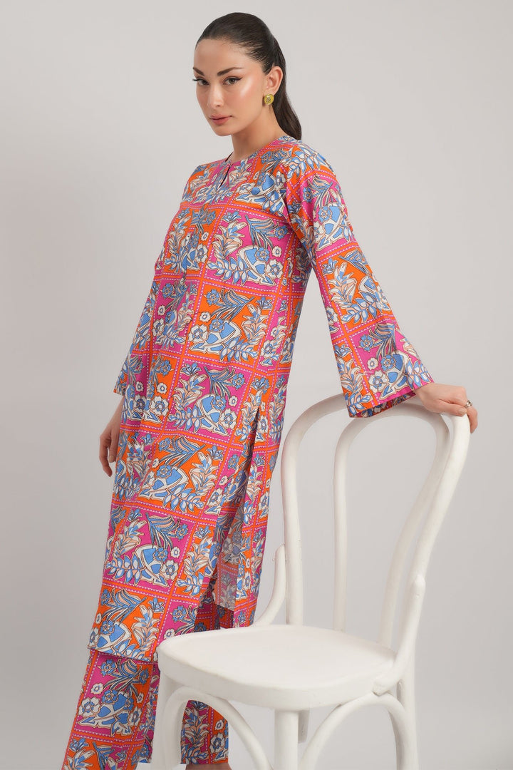 2 Pc Cambric Printed Stitched Suit - Prime Point Store