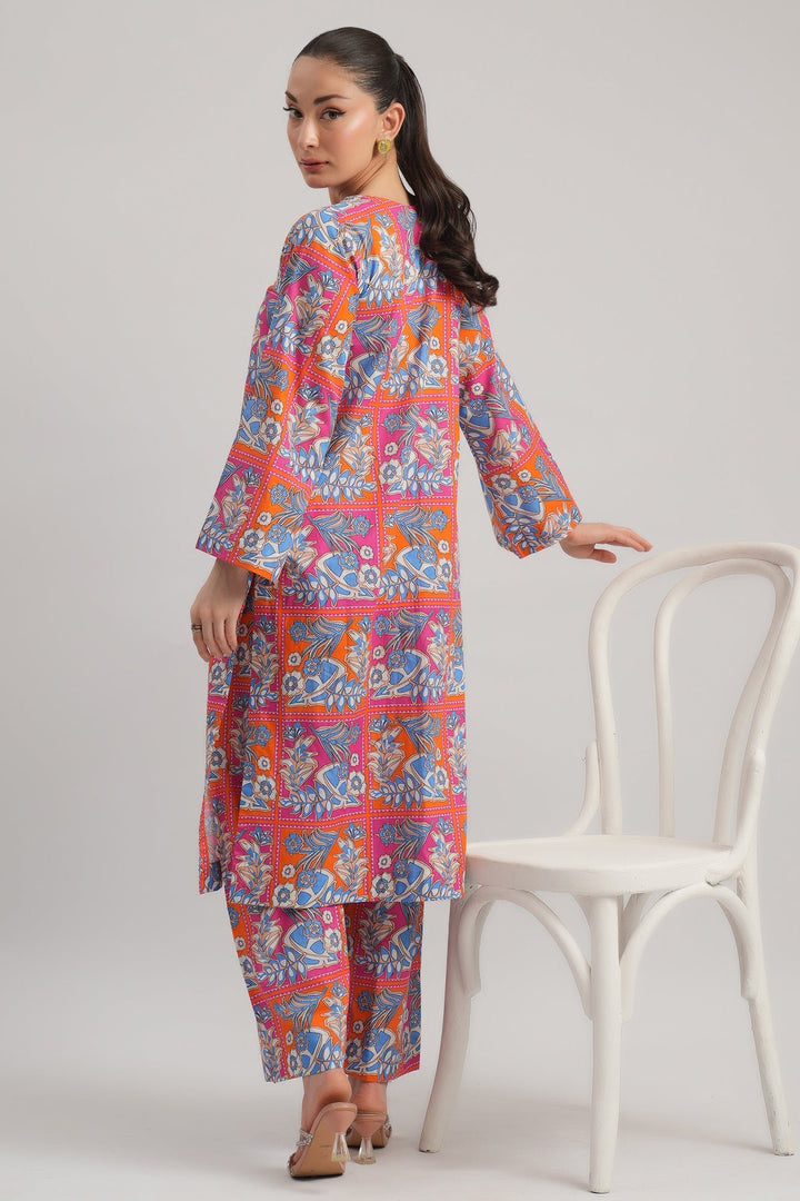 2 Pc Cambric Printed Stitched Suit - Prime Point Store