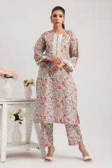 2 Pc Cambric Printed Stitched Suit - Prime Point Store