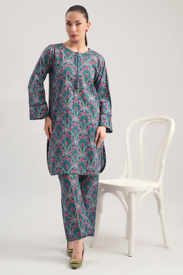 2 Pc Cambric Printed Stitched Suit - Prime Point Store