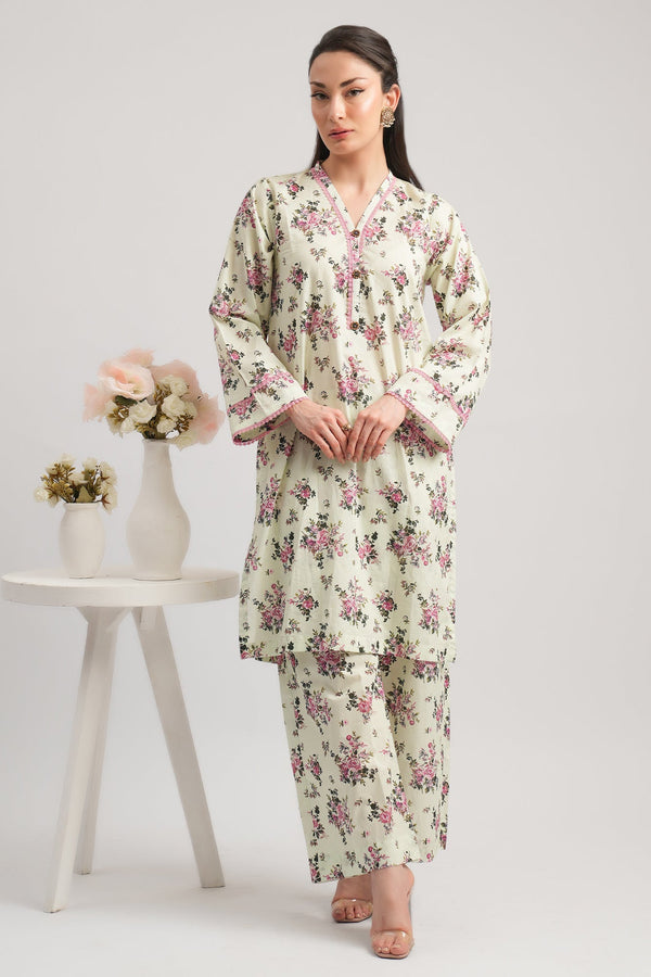 2 Pc Cambric Printed Stitched Suit - Prime Point Store