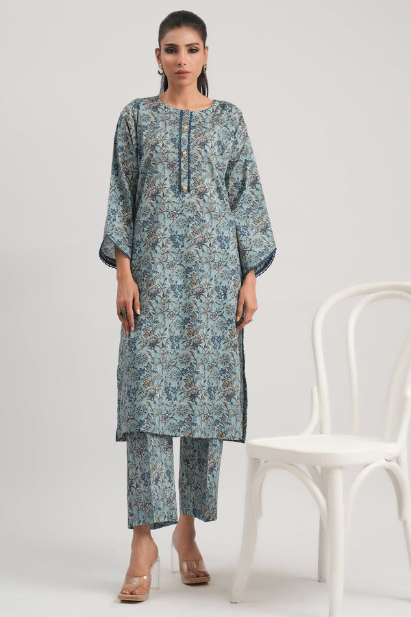 2 Pc Cambric Printed Stitched Suit - Prime Point Store