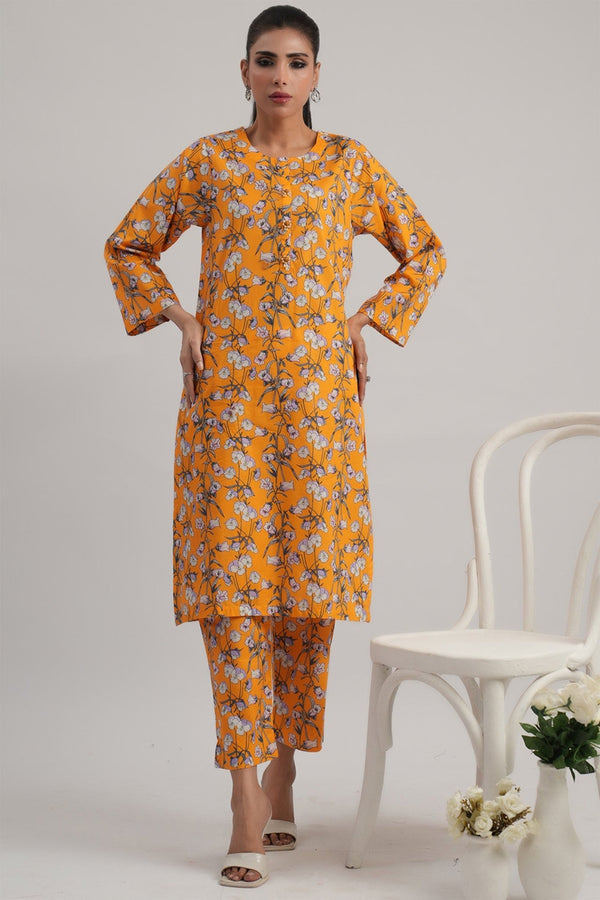 2 Pc Cambric Printed Stitched Suit - Prime Point Store