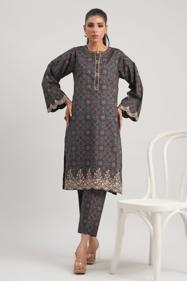 2 Pc Cambric Printed Stitched Suit - Prime Point Store