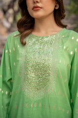 2 Pc Cotton Jacquard Embroidered Stitched Suit - Prime Point Store