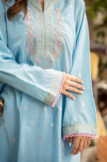 2 Pc Cotton Jacquard Embroidered Stitched Suit - Prime Point Store