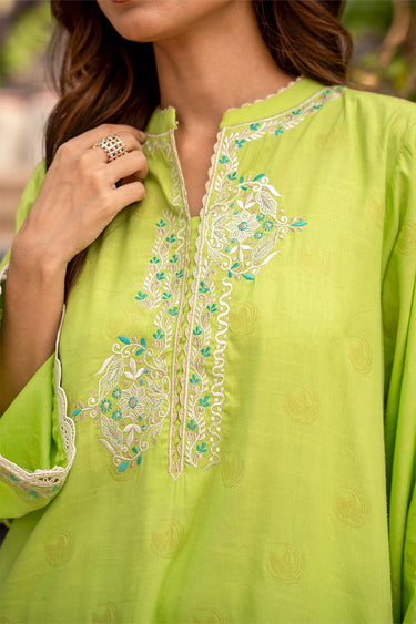 2 Pc Cotton Jacquard Embroidered Stitched Suit - Prime Point Store