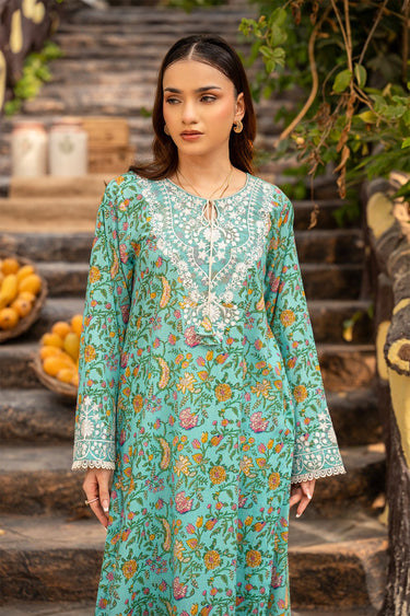 2 Pc Cotton Lawn Printed Embroidered Stitched Suit - Prime Point Store