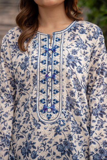 2 Pc Cotton Lawn Printed Embroidered Stitched Suit - Prime Point Store
