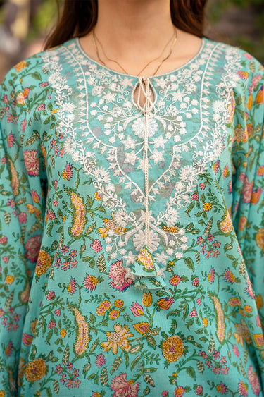 2 Pc Cotton Lawn Printed Embroidered Stitched Suit - Prime Point Store