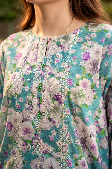 2 Pc Cotton Lawn Printed Embroidered Stitched Suit - Prime Point Store