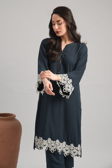 2 Pc Dobby Dyed Stitched Suit - Prime Point Store