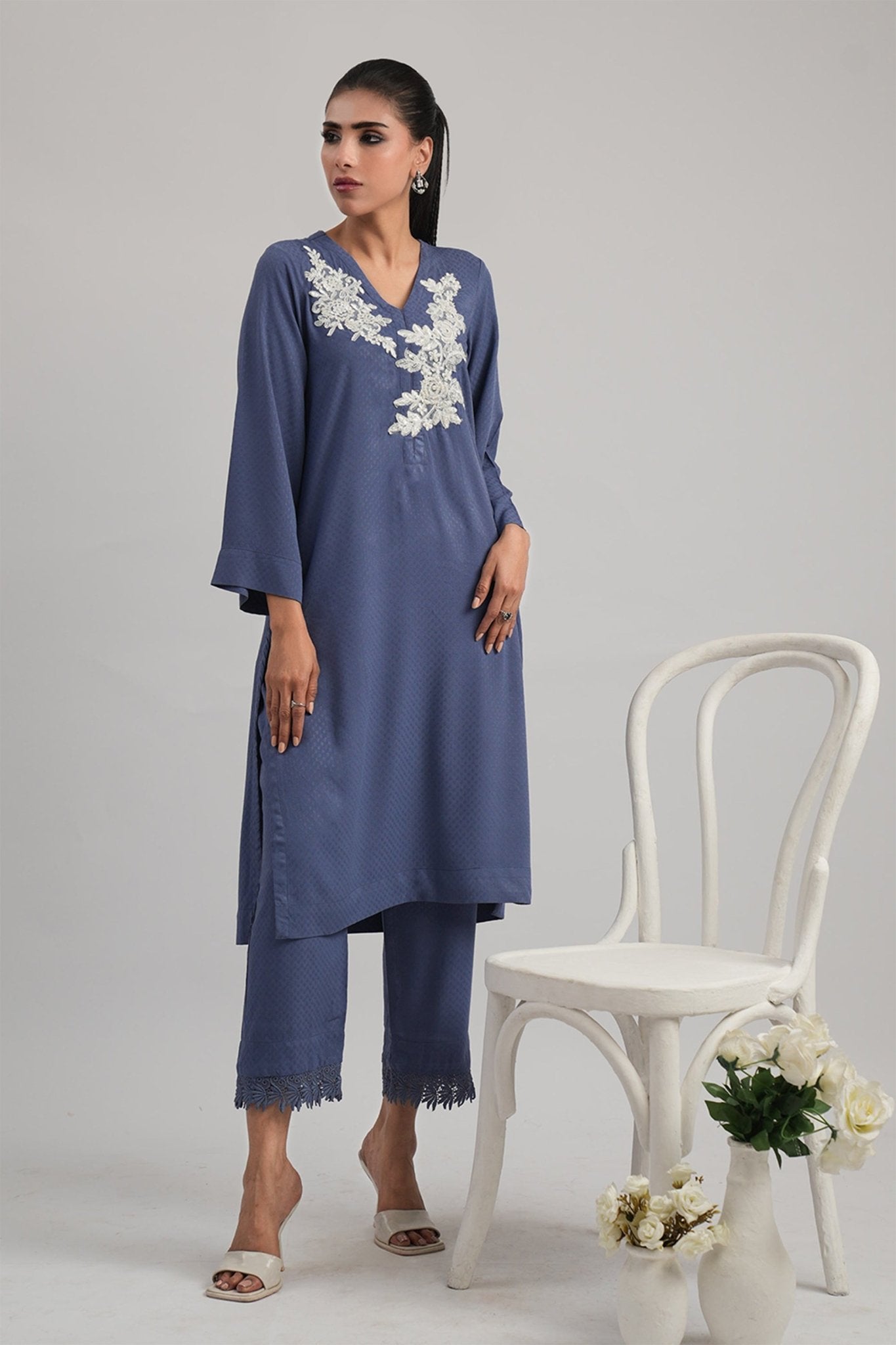 2 Pc Dobby Dyed Stitched Suit – Prime Point Store
