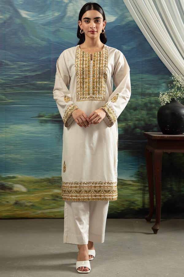 2 Pc Dyed Embroidered Dobby Stitched Suit - Prime Point Store