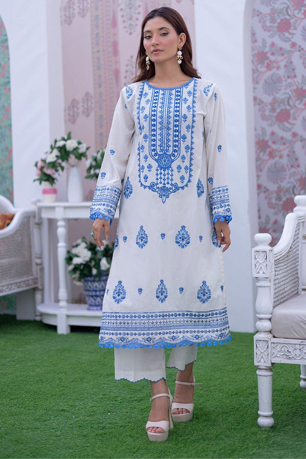 2 Pc Dyed Embroidered Dobby Stitched Suit - Prime Point Store