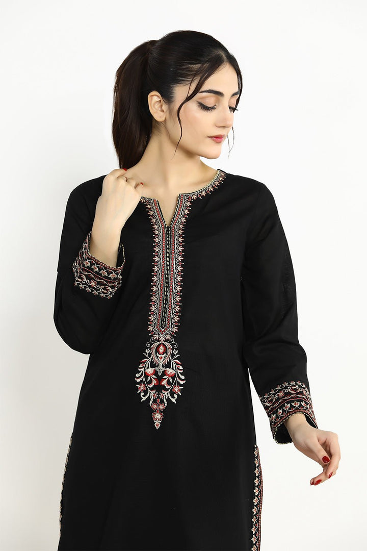 2 Pc Dyed Embroidered Khaddar Stitched Suit - Prime Point Store