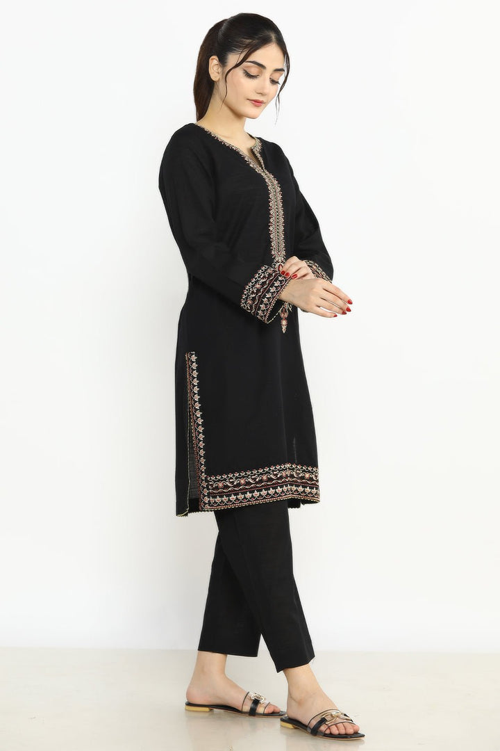 2 Pc Dyed Embroidered Khaddar Stitched Suit - Prime Point Store