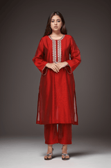 2 Pc Embroidered Cambric Luxury Stitched Suit - Prime Point Store