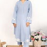 2 Pc Embroidered Chambray Stitched Co - ords - Prime Point Store