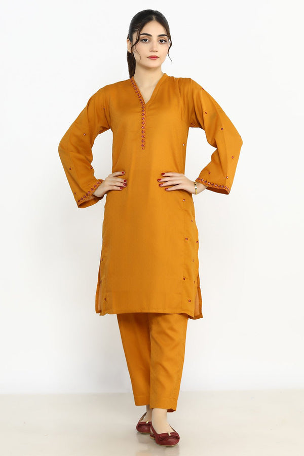 2 Pc Embroidered Dobby Stitched Suit - Prime Point Store