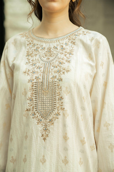 2 Pc Embroidered Jacquard Stitched Suit - Prime Point Store