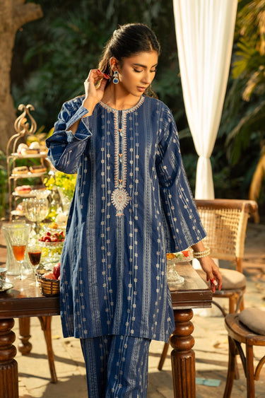 2 Pc Embroidered Jacquard Stitched Suit - Prime Point Store