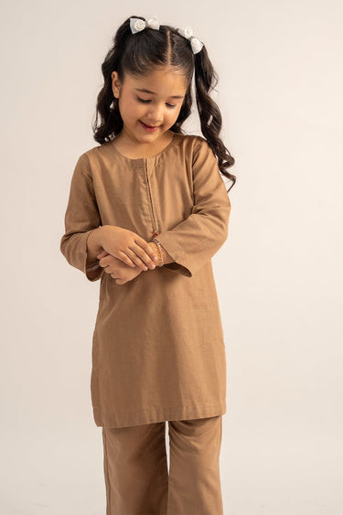 2 Pc Jacquard Dobby Suit For Girl - Prime Point Store