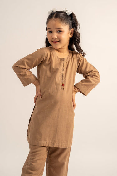 2 Pc Jacquard Dobby Suit For Girl - Prime Point Store