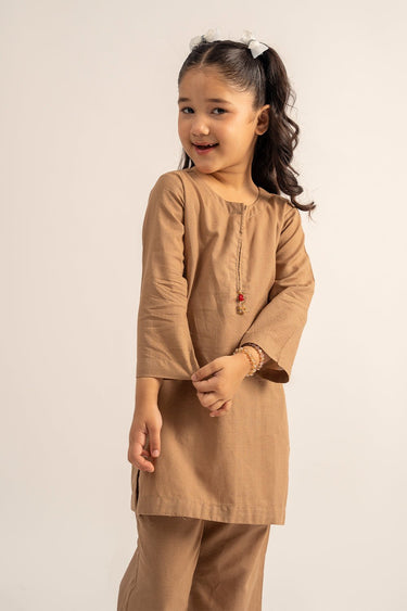 2 Pc Jacquard Dobby Suit For Girl - Prime Point Store