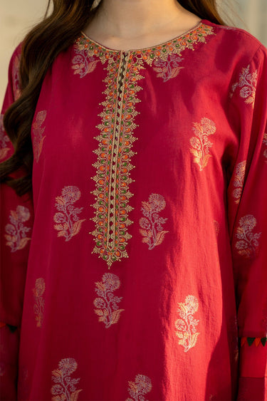 2 Pc Jacquard Embroidered Stitched Suit - Prime Point Store