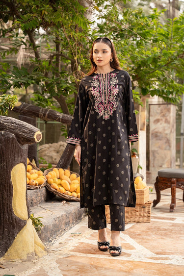 2 Pc Jacquard Embroidered Stitched Suit - Prime Point Store