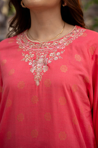 2 Pc Jacquard Embroidered Stitched Suit - Prime Point Store