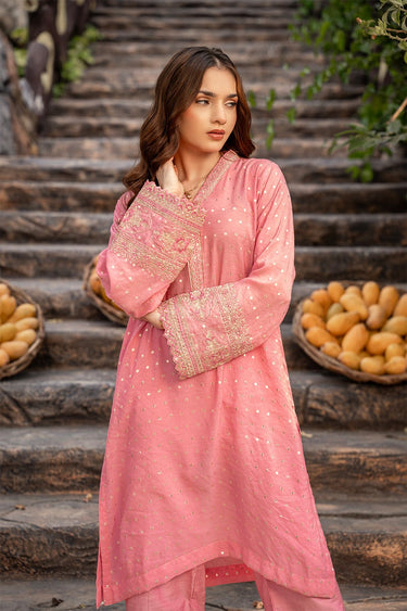 2 Pc Jacquard Embroidered Stitched Suit - Prime Point Store