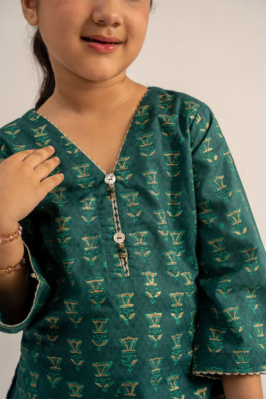 2 Pc Jacquard Printed Suit For Girl - Prime Point Store