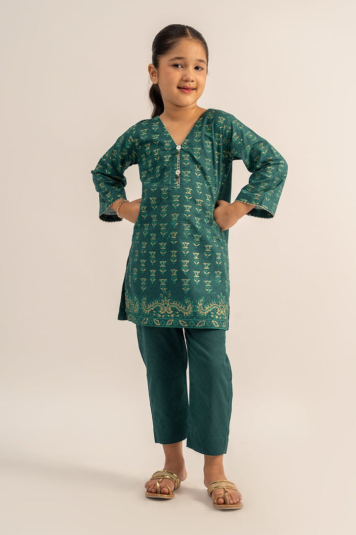 2 Pc Jacquard Printed Suit For Girl - Prime Point Store
