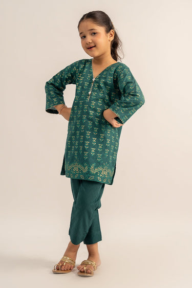 2 Pc Jacquard Printed Suit For Girl - Prime Point Store