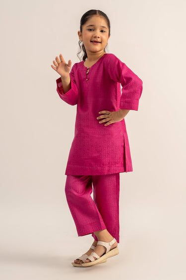 2 Pc Jacquard Suit For Girl - Prime Point Store