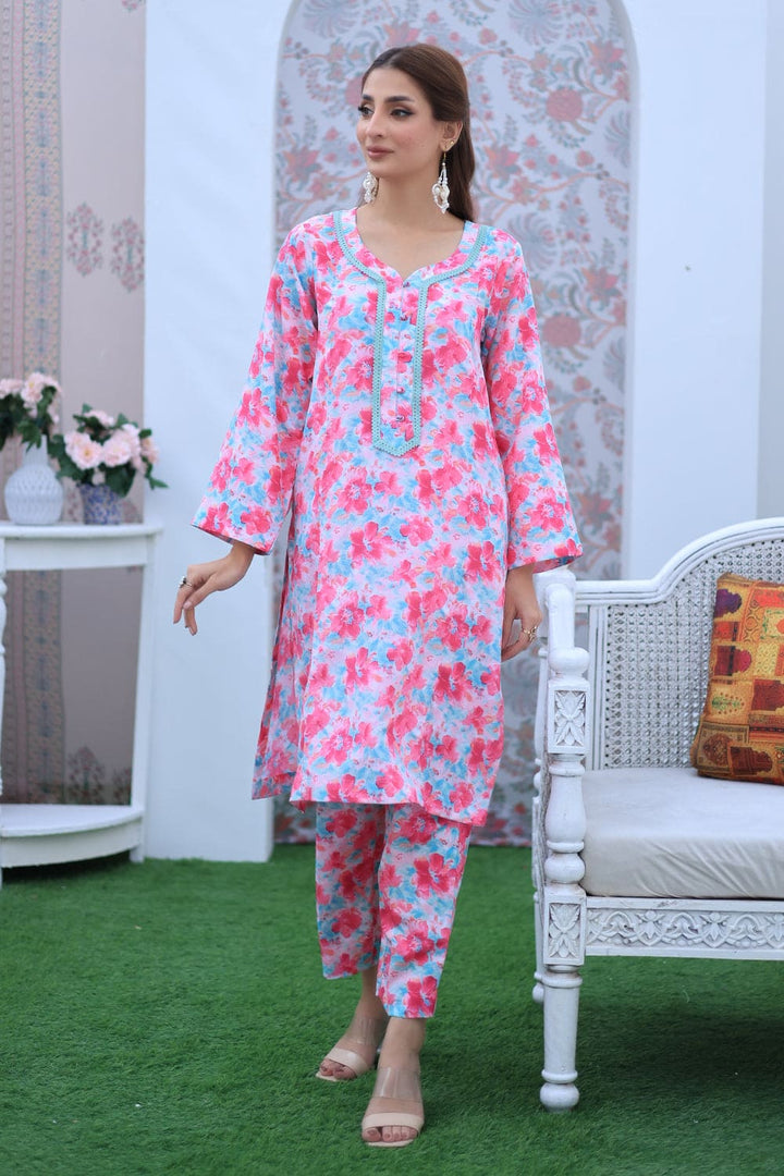 2 Pc Lawn Printed Stitched Co - ords - Prime Point Store