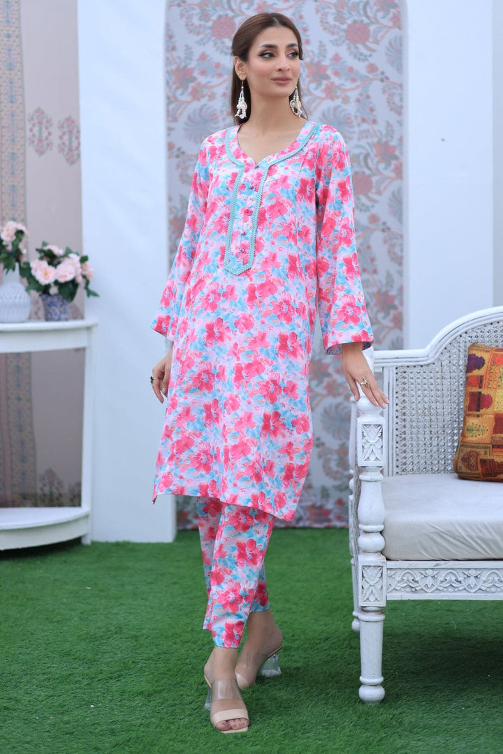 2 Pc Lawn Printed Stitched Co - ords - Prime Point Store