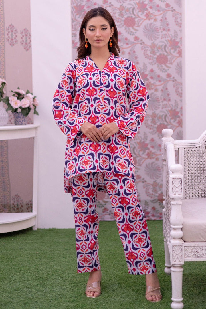 2 Pc Lawn Printed Stitched Co - ords - Prime Point Store