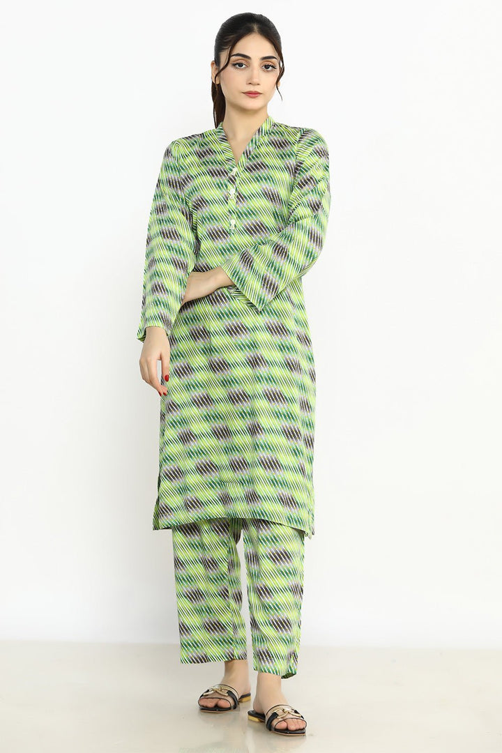 2 Pc Linen Printed Stitched Co - ords - Prime Point Store