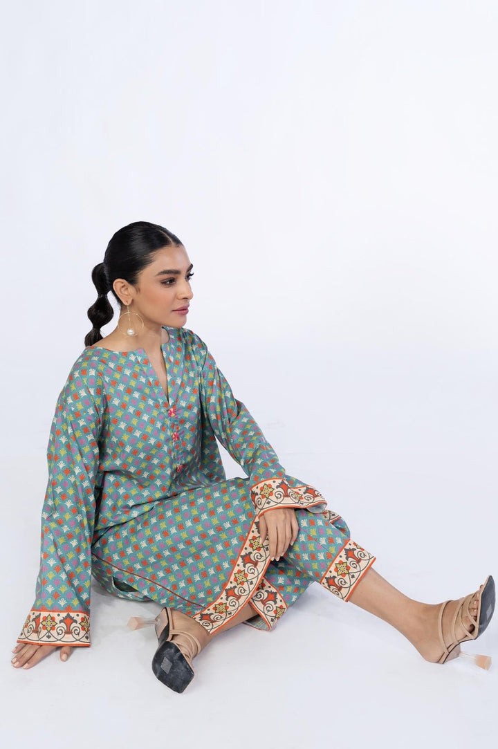 2 Pc Printed Cambric Stitched Co - ords - Prime Point Store