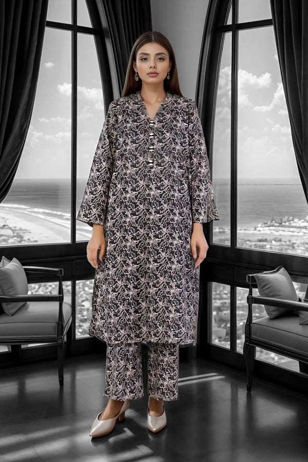 2 Pc Printed Cambric Stitched Co - ords - Prime Point Store
