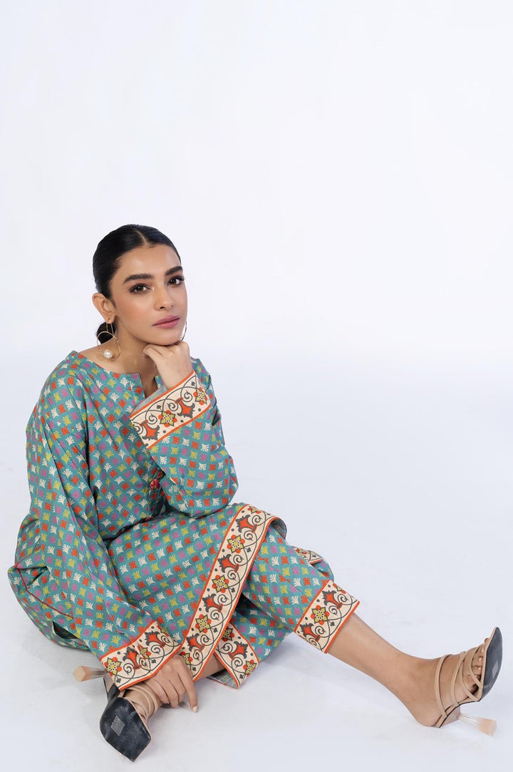 2 Pc Printed Cambric Stitched Co - ords - Prime Point Store