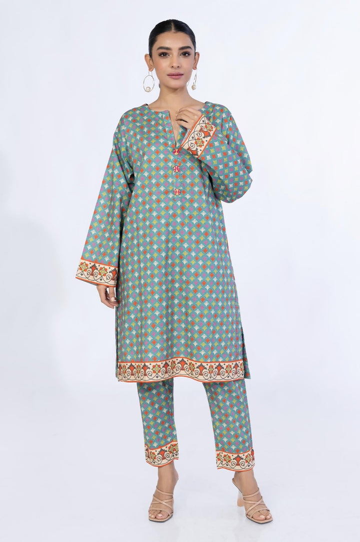 2 Pc Printed Cambric Stitched Co - ords - Prime Point Store